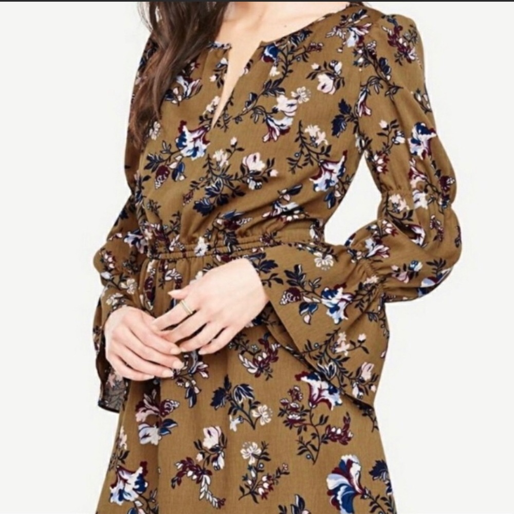 Ann Taylor Olive Floral Dress